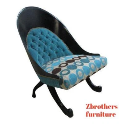 Funky Hollywood Regency Style Modern Scoop Back Fireside Lounge Club Chair A - Image 1 of 4