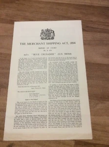 MFV BLUE CRUSADER - D.O.T FORMAL INVESTIGATION - COURT REP ORKNEY\ ABERDEEN INT - Picture 1 of 6