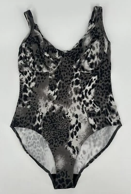 ASOS Women Leopard Print One Piece Swimsuit Built In Underwire Bra Size 16 - Изображение 1 из 4