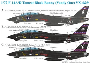 Calcomanías UpRise UR72207 - CALCOMANÍA F-14A/D Tomcat Black Bunny 1/72 - Imagen 1 de 6