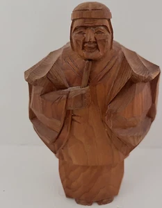 Takasago Doll Japanese Wooden Hand Carving Elderly Man Sculpture Vintage - Picture 1 of 11