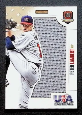 2014 Peter Lambert Panini USA Baseball Rookie Jumbo Jersey 32/49 - Rockies - Image 1 of 2