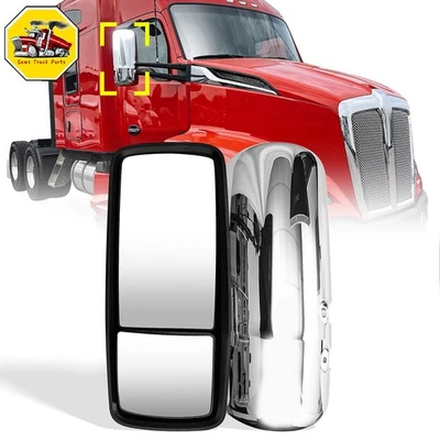 Chrome Door Mirror Powered Heated For Kenworth T680 T880 W990 Passenger Side RH Foto 1 de 4