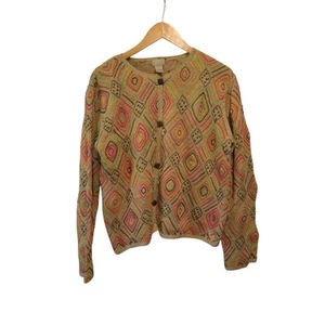 Maglione SIGRID OLSEN misto seta maglia cardigan ricamo GRANDE - Foto 1 di 4
