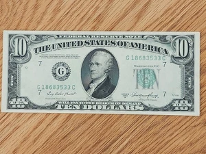1950 A $10 FEDERAL RESERVE GEM CHICAGO DISTRICT G18683533C - Picture 1 of 5