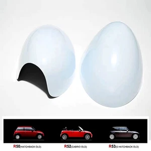 For MINI Cooper R50 R52 R53 2002-2006 Aspen White Side View Mirror Cover Caps - Picture 1 of 5
