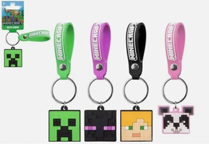 x 4 Piece Set Of Minecraft Keyring 2D PVC Charm Keychain Gamer Party Bag Gift - Picture 1 of 6