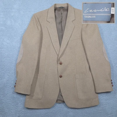 Винтажный Levis Blazer мужчин 40R бежевый отделки мягкий твид Sport пальто куртка * читать * - Изображение 1 из 4