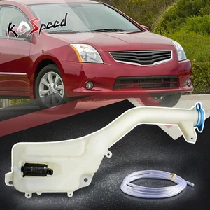 Windshield Washer Reservoir Bottle Tank w/Fluid Pump+Cap for 07-12 Nissan Sentra - Picture 1 of 7