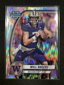 Will Rogers #185 - 2024 Bowman University Chrome- Stealth Refractor - Washington - Picture 1 of 3