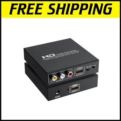 Compact HDMI to RCA Converter, Support PAL/NTSC, Plug & Play Functionality - Image 1 of 4