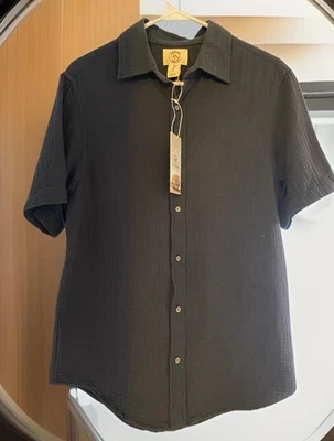 Panama Jack Mens Shirt SZ S Dark Gray Short Sleeve Button Up NWT 100% Cotton NWT - Image 1 of 4