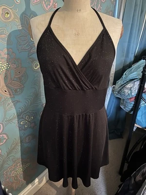 Shein Curve Women’s Size 2XL UK 20-22 Black Glitter Dress Party Christmas Club - Image 1 of 4