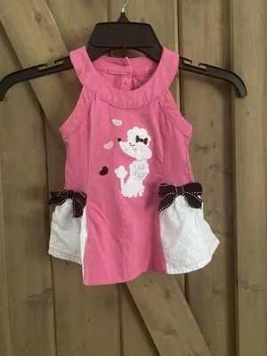 Kids Headquarters Pink Poodle Tunic Top Toddler Girl 2T Multicolor Sleeveless - Image 1 of 4