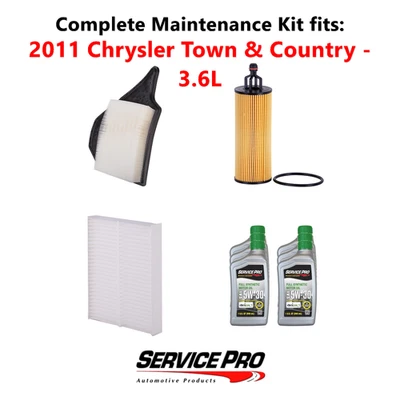 2011 Chrysler Town & Country 3.6L Complete Oil, Air & Cabin Filter Kit (5W-30) - Image 1 of 4