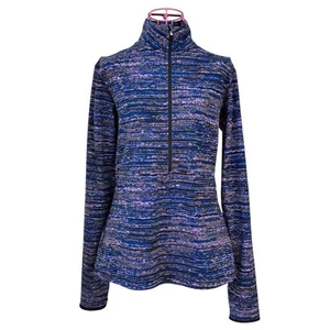 Nike Pro Dri-Fit Pullover Damen Medium Static Blau Pink Space Dye Half Zip - Bild 1 von 10