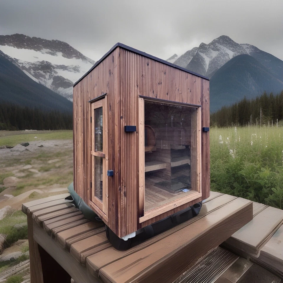 Sauna CUB 2,3x2,3х2,7 m aus Thermoholz mit Dämmung - Bild 1 von 4