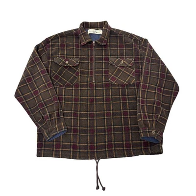 Authentic Gap Clothing Mens Plaid Fleece 1/4 Zip Pullover Outdoor Jacket Size L - Image 1 of 4