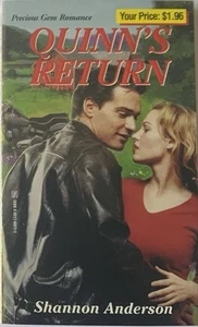 Quinn's Return by Shannon Anderson Precious Gem Romance Zebra Books - Imagen 1 de 2