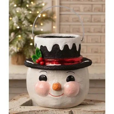 Bethany Lowe - Christmas - Holly Hat Snowman Lg - KA4113 - Image 1 of 4