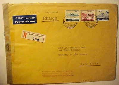 SUIZA # 394 CAT 300M (=$ 165,00) REGISTRADO 4 US B/S Foto 1 de 2