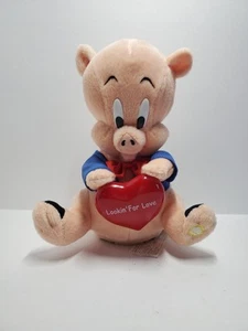 VTG Looney Tunes Porky Pig Plush Stuffed Animal Animated Looking 4 Love Sing - Picture 1 of 10