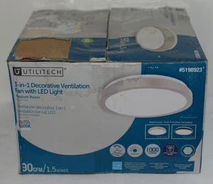 Utilitech 5198923 3 In 1 Decorative Ventilation Fan LED Light Brushed Nickel - Picture 1 of 9