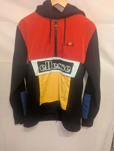 Ellesse Colourblock 1/4 Zip 1980 Hooded Fleece Mens Size UK M - Picture 1 of 11