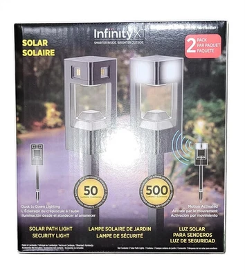Infinity X1 500 Lumens Motion Activated Solar Security Pathway light, 2 Pack NEW - Image 1 of 4