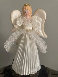 Vintage White Porcelain Dainty Angel Christmas Tree Topper - Picture 1 of 2