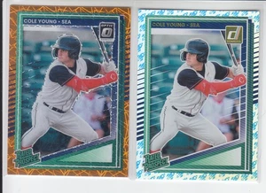 2 - 2025 Donruss COLE YOUNG Rocket Foil + Optic Orange Velocity Mariners #152 - Picture 1 of 2