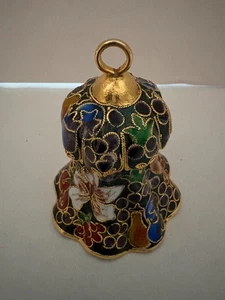 Campanella cloissone natalizia con ornamento frutta e fiori - Foto 1 di 5