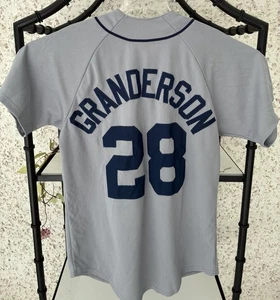 MLB Detroit Tigers Majestic grau Trikot Größe Large Granderson 28 LESEN - Bild 1 von 5