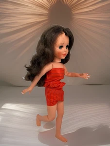 Furga Italy Vittoria Doll 14” Vtg Brunette Hair Blue Eyes Posable 60s “V” Girls - Picture 1 of 11