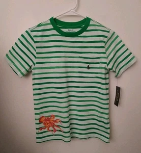 POLO RALPH LAUREN YOUTH'S OCTOPUS AND STRIPES T-SHIRT, SIZE S (8) - Picture 1 of 5
