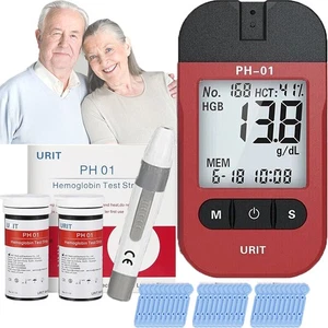 Probador de medidor de análisis de hemoglobina rápido 50 tira reactiva Hb analizador probador mEG - Imagen 1 de 13