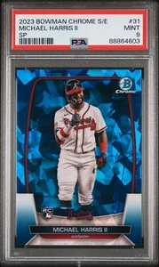2023 Bowman Chrome Sapphire 31 Michael Harris Rookie RC Image Variation PSA 9 - Picture 1 of 2