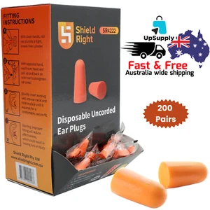 Shield Right 200 Pairs Orange Ear Plugs, Individually Packaged, Soft PU Foam - Picture 1 of 6