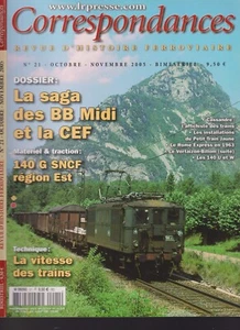 CORRESPONDANCES N°21 DOSSIER BB MIDI CEF / 140 G SNCF EST / VITESSE / CASSANDRE - Picture 1 of 2