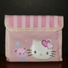Hello Kitty & Bear Sanrio Vintage 2009 Pink Striped Bifold Wallet-EUC!