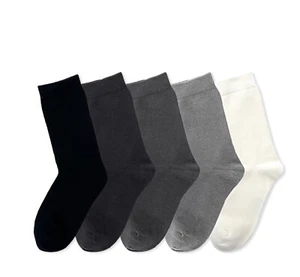 KID’s Socks (5 Pairs) Small (Size31-34) Milky White Thin Bamboo Cotton Socks - Picture 1 of 6