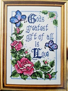 Kit Bucilla 33159 DIOSES MAYOR REGALO 5x7" 14ct punto de cruz 1991 Joan Elliott - Imagen 1 de 6