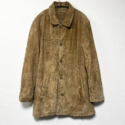 Roundtree & Yorke Genuine Leather Jacket Brown Button-Up Vintage L Outerwear - Image 1 of 4