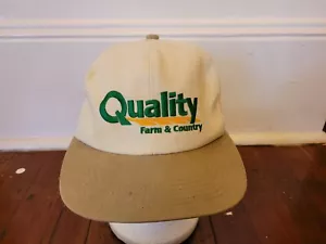 Vintage K-Product Quality Farm & Country Snap Back Hat Beige Colored - Picture 1 of 8