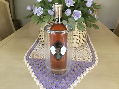 Enfriador de botellas de vino acrílico transparente sin necesidad de hielo 3 horas, doble pared aislante nuevo Foto 1 de 4