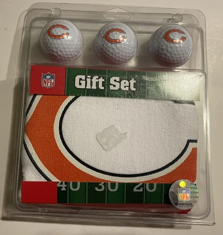 New McArthur Chicago Bears NFL 4pc Golfer's Gift Set Towel And 3 Golf Balls Cover