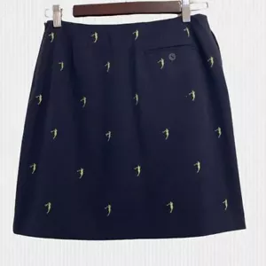 EP Pro Skort Womens 2 Navy Blue Golf Yellow Embroidered Golfer Skirt Short - Picture 1 of 12