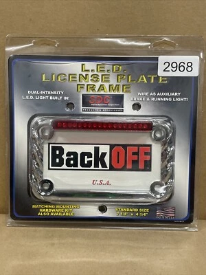 Marco de matrícula cromado LED Signal Dynamics con luces de freno y circulación SDC Foto 1 de 4