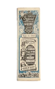 1944 San Francisco Official Amusement Guide Sept 21 Merry Monahans Bowl CPE - Picture 1 of 4