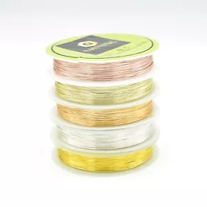 Silver / Gold Plated Non Tarnish Beading Wire 0.3mm,0.4mm,0.5mm,0.6mm,0.8mm,1mm - Picture 1 of 10